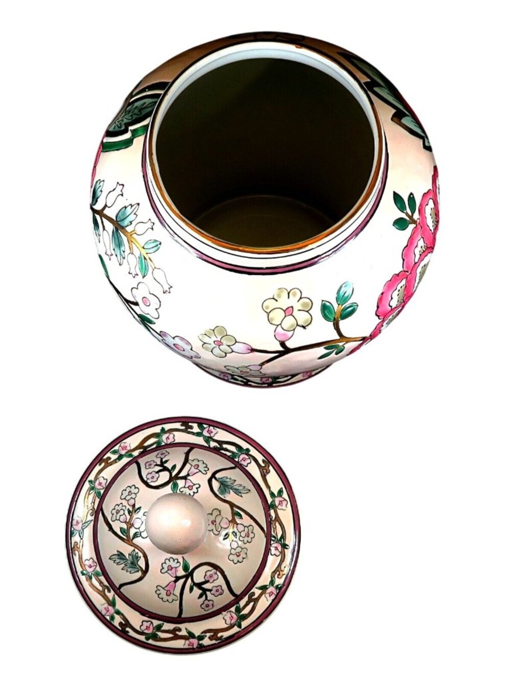 JCPenney Classic Traditions Ceramic Chinoiserie Ginger Jar Vintage 1980s - Picture 3 of 4